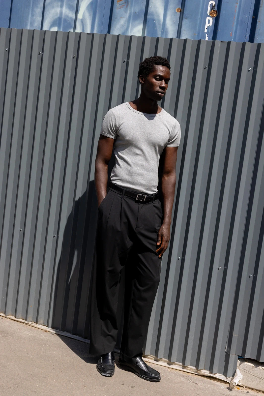 Maillot de Corps Homme Gris en coton