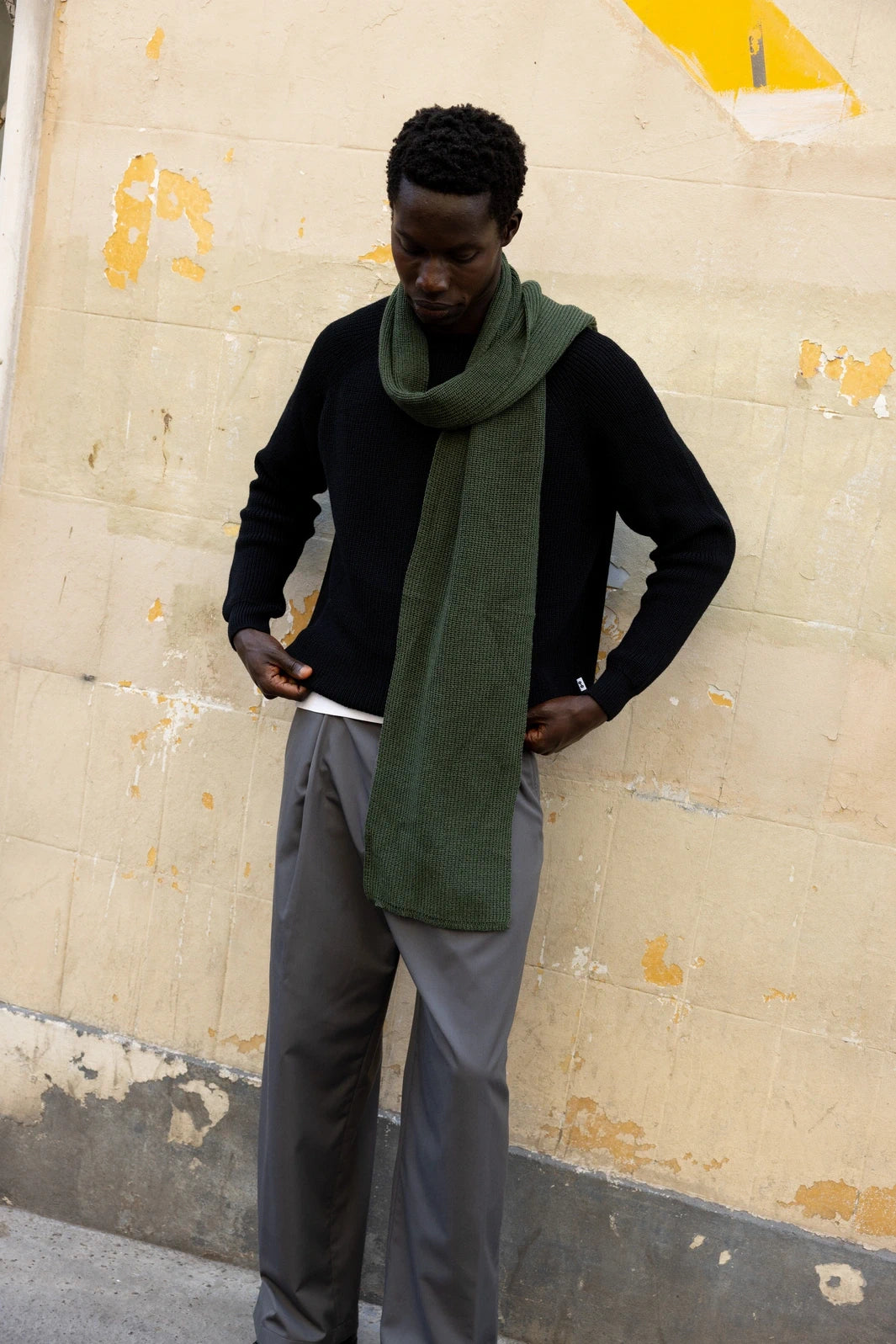 Pull Laine Mérinos Homme Noir Chaud et doux