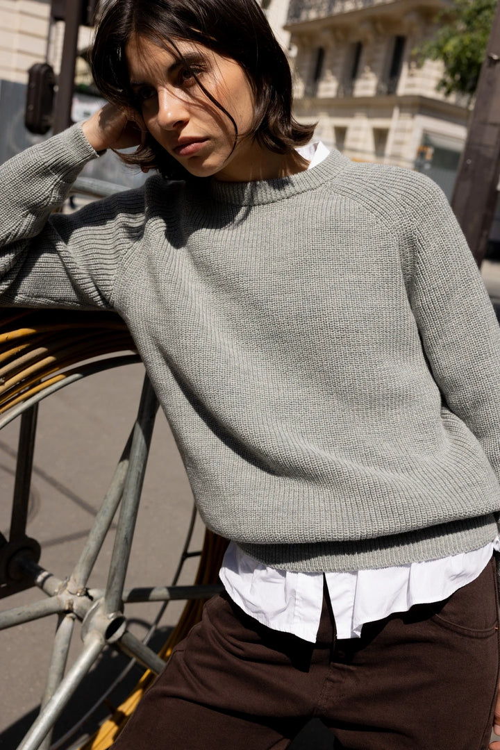 Pull Laine Mérinos  femme gris