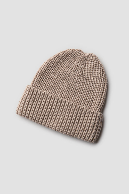 Bonnet Beige en Laine Mérinos Made in  France