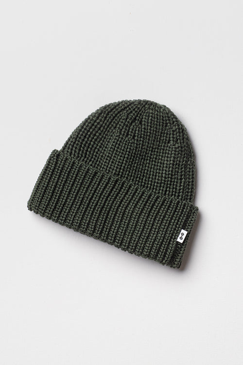   Bonnet Vert Kaki en Laine Mérinos