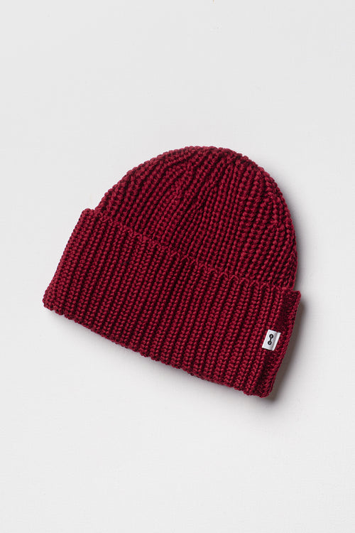 Bonnet Rouge Rubis en laine mérinos