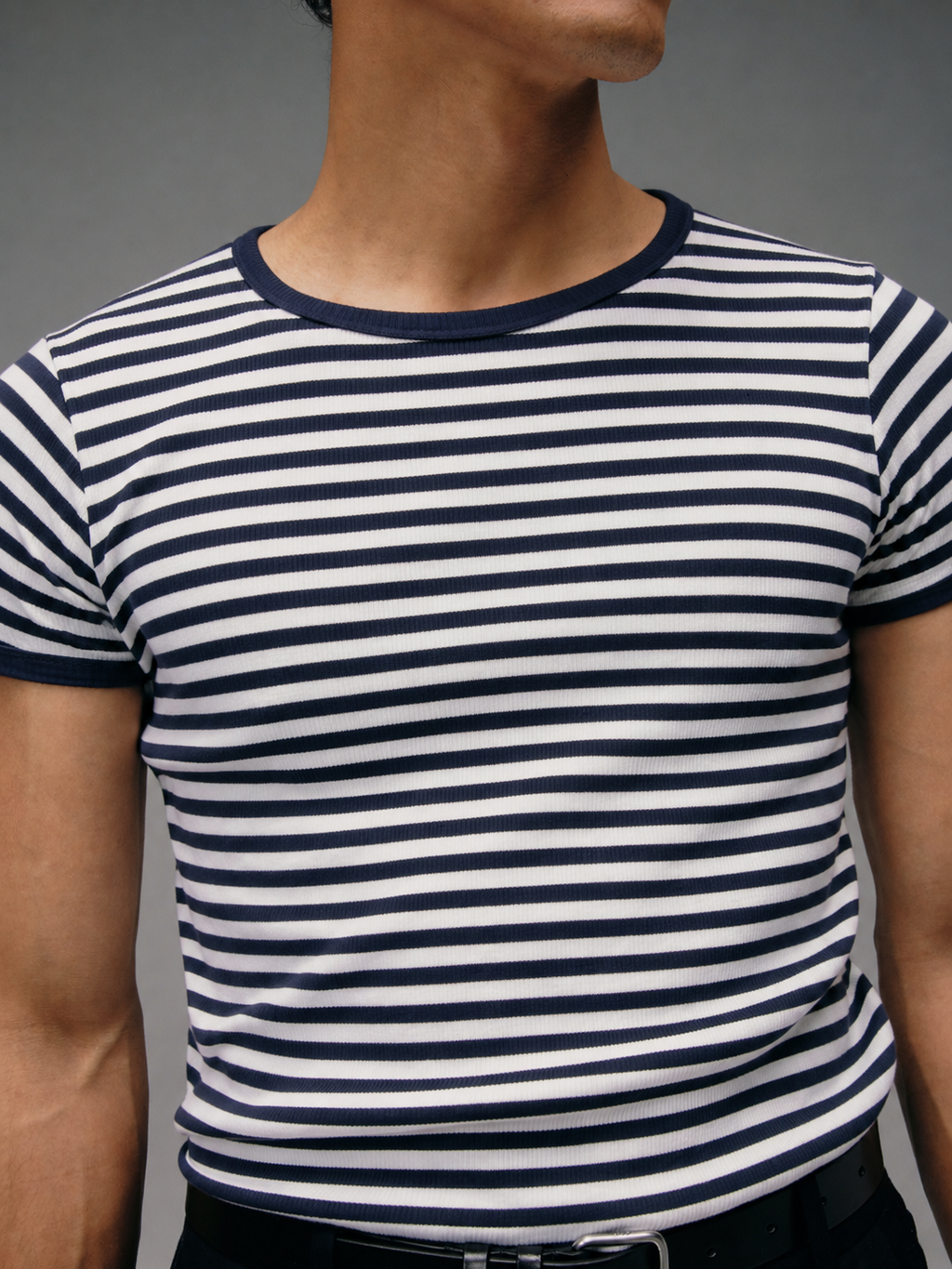 Maillot de corps Marinière femme bleu marine ecru made in france