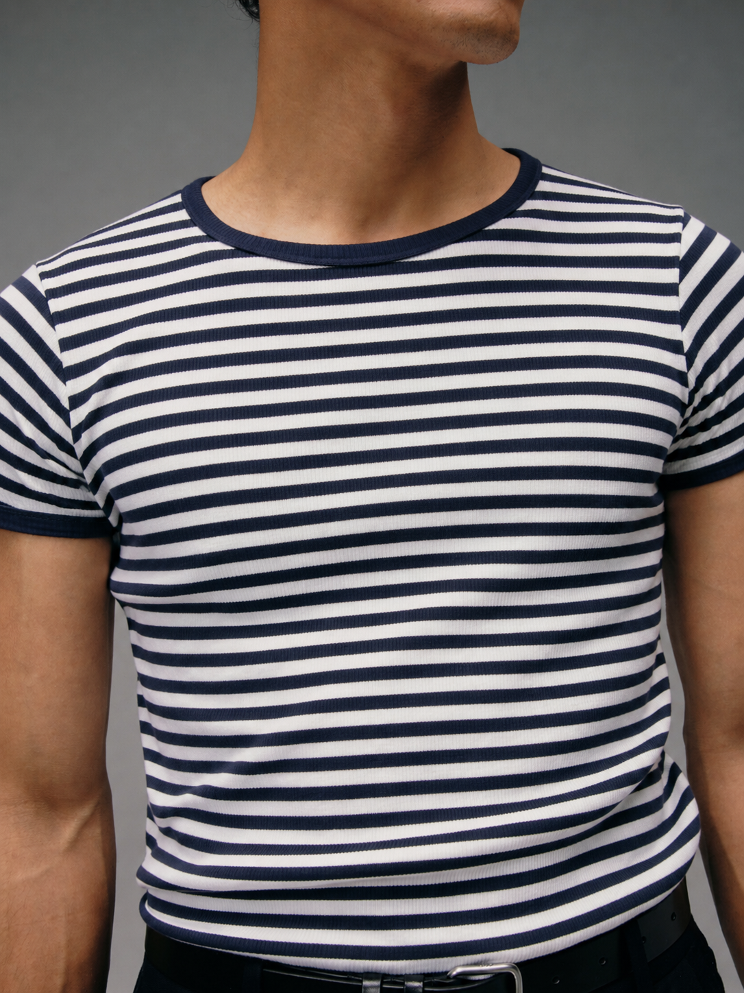 Maillot de corps Marinière femme bleu marine ecru made in france