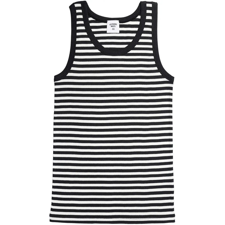 Das Marcel Matrosen Tank Top – Schwarz / Ecru