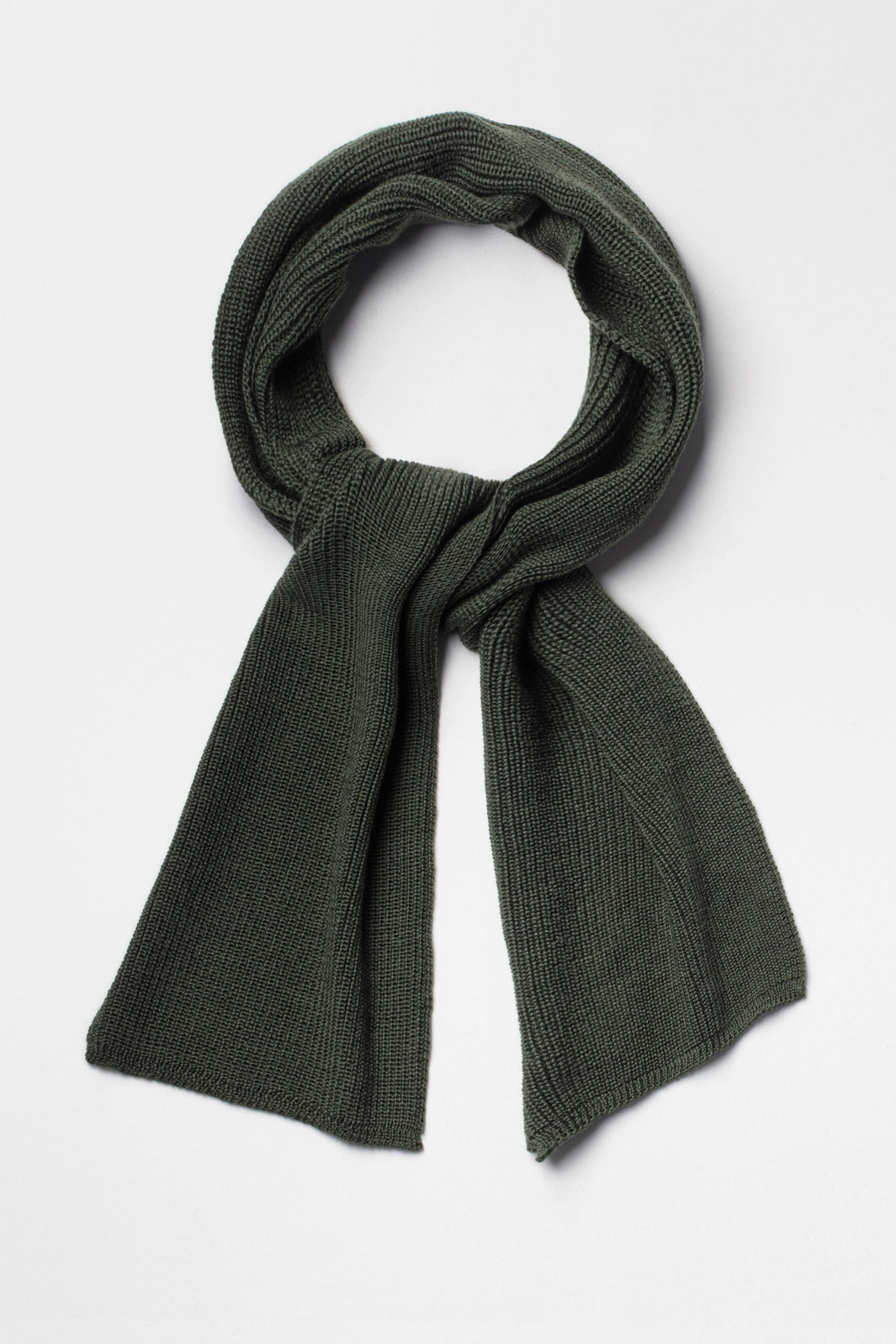 Echarpe laine mérinos vert kaki