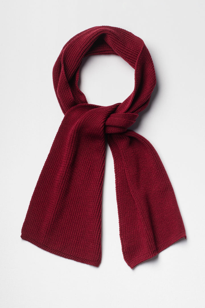 Echarpe laine mérinos rouge rubis