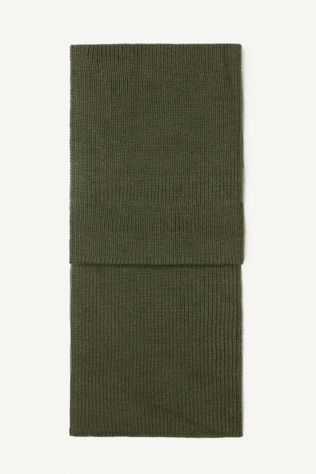 Echarpe unie laine mérinos vert kaki