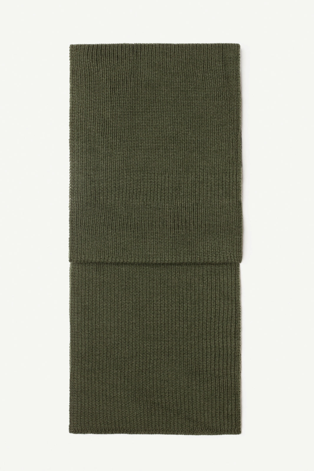 Echarpe unie laine mérinos vert kaki