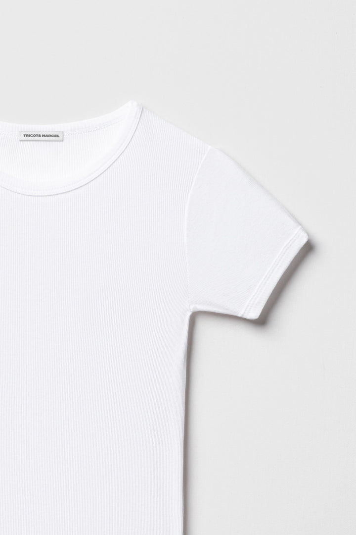 Maillot de Corps Blanc en coton Manches courtes