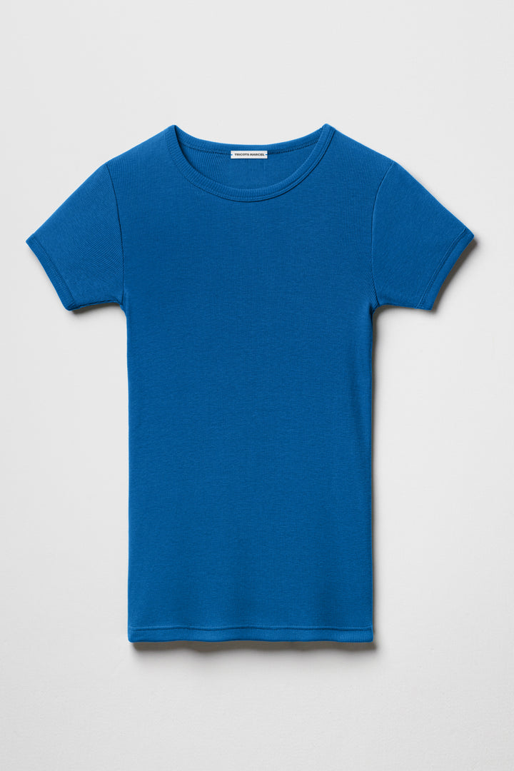 maillot de corps bleu en coton pima