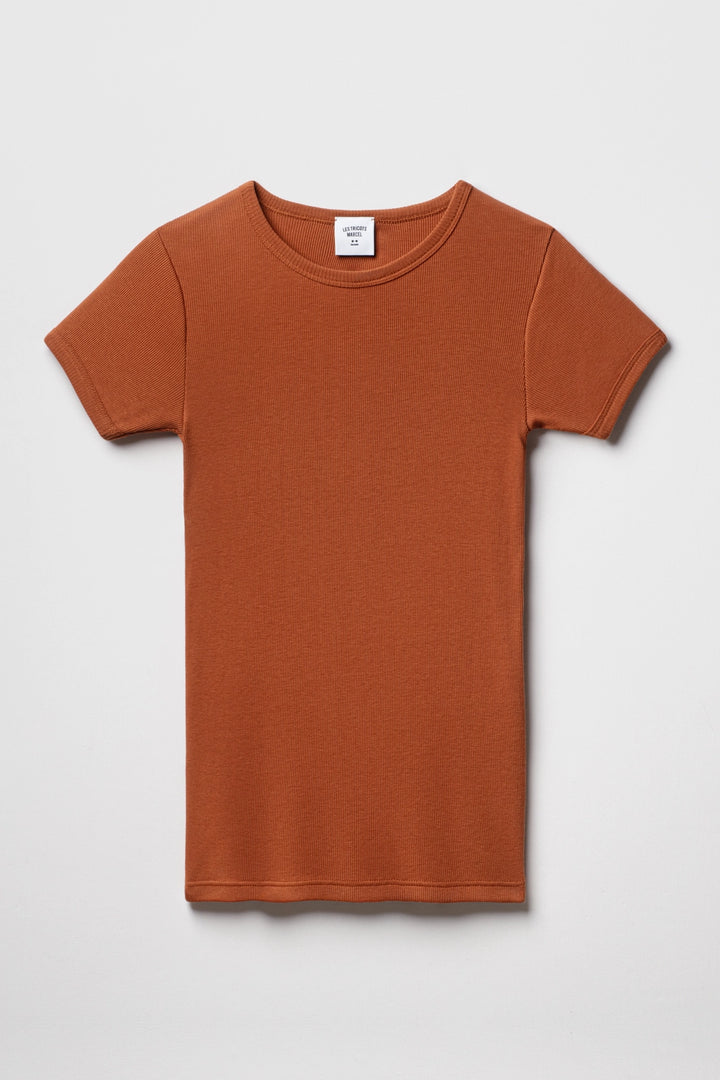 Maillot de Corps Marron Cognac en Coton