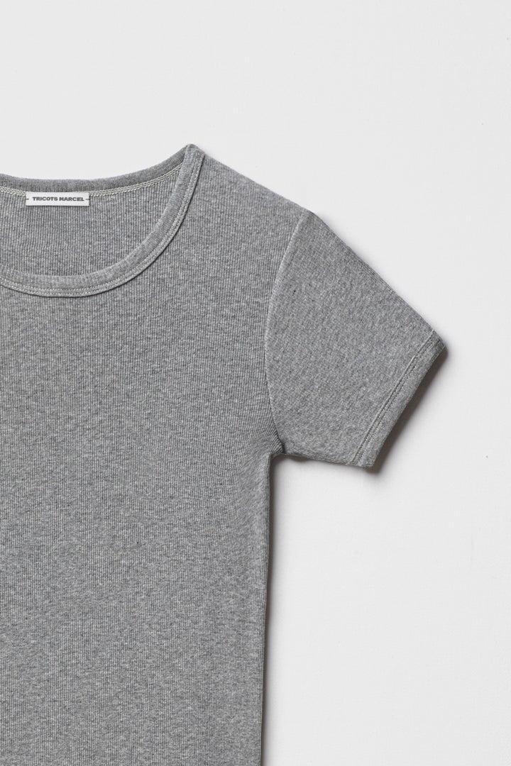 Maillot de Corps Gris manches courtes en coton