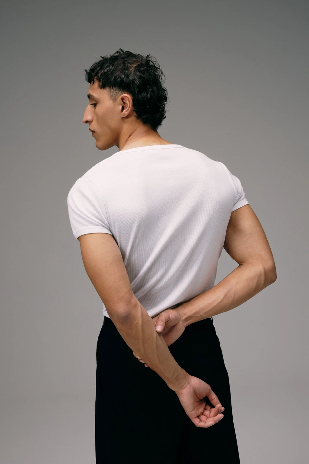 Dos Maillot de Corps Homme Blanc en coton