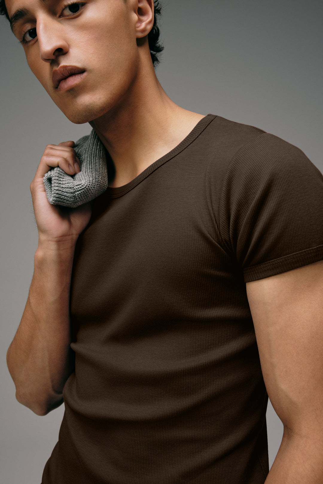 Maillot de Corps Homme Marron Made in France en coton 