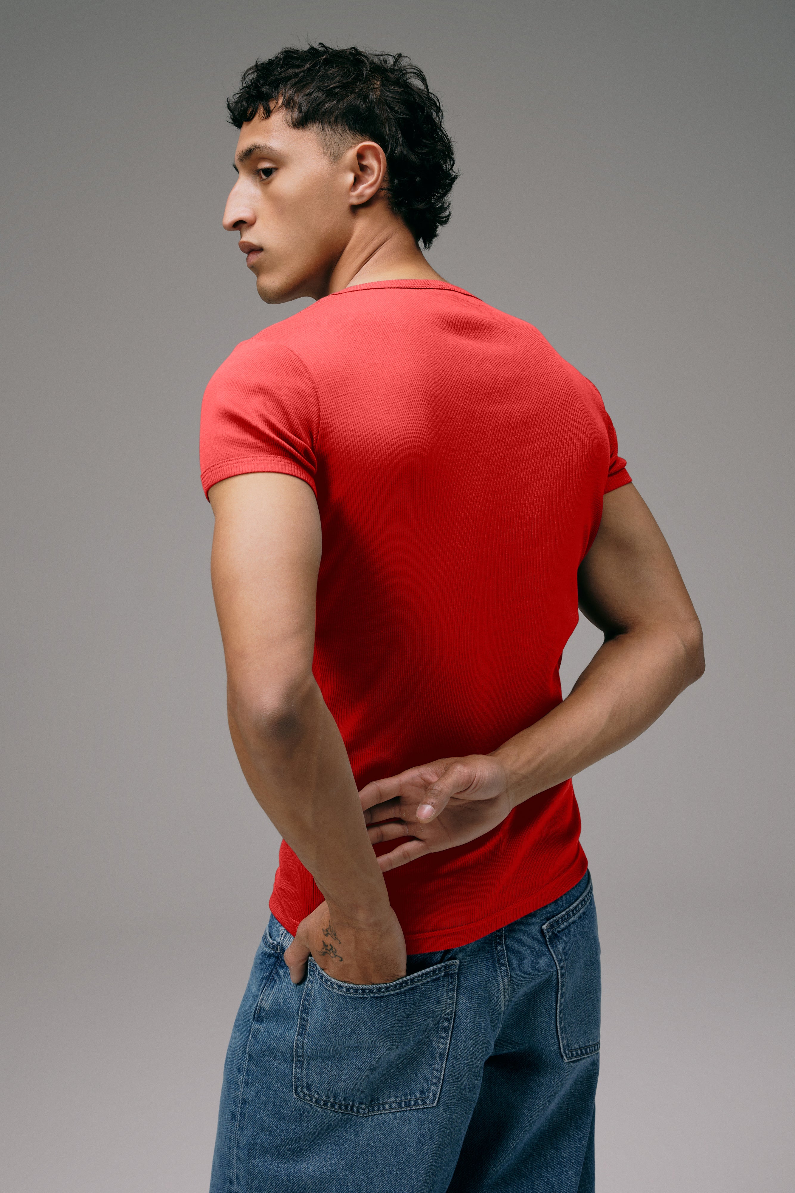 Maillot de Corps Homme Orange en coton cotelé