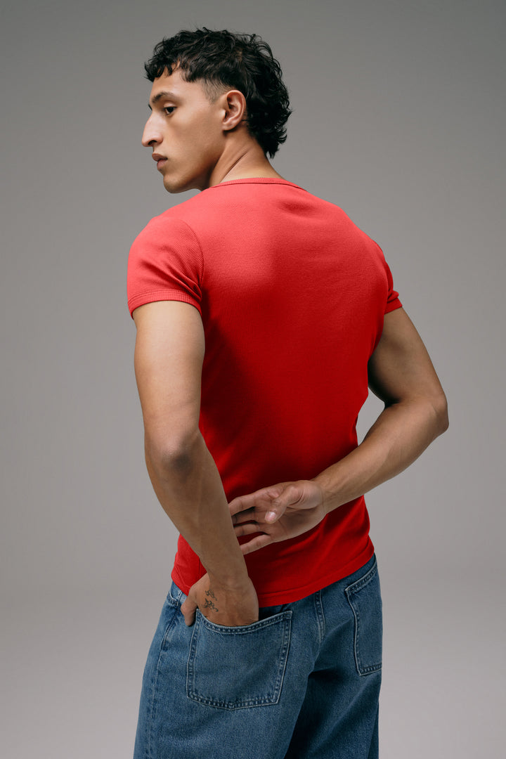 Maillot de Corps Homme Orange en coton cotelé