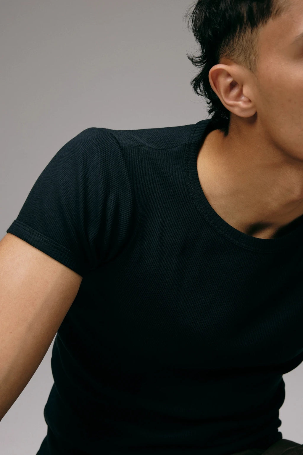 Maillot de Corps Homme Noir en coton Manches Courtes