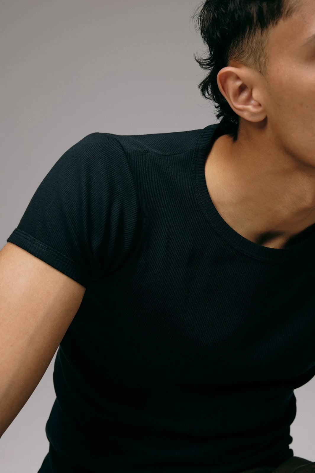 Maillot de Corps Homme Noir en coton Manches Courtes