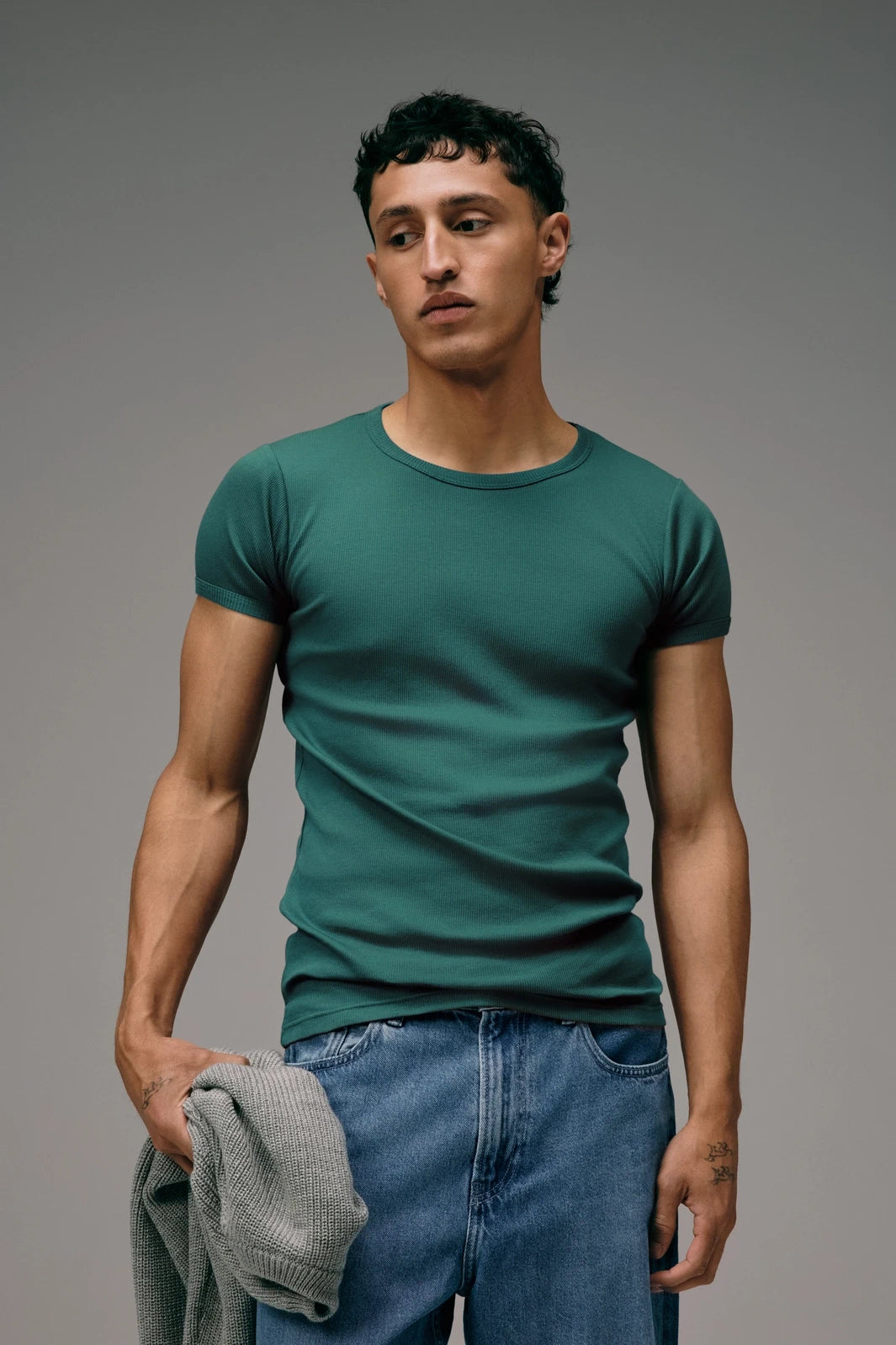 Maillot de Corps Homme Vert Emeraude en coton