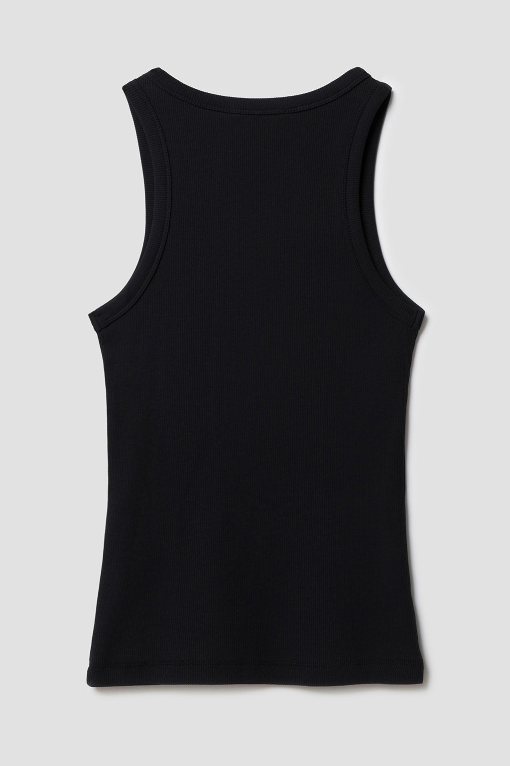 Dos Débardeur Femme Top Marcel noir en coton extensible côtelé