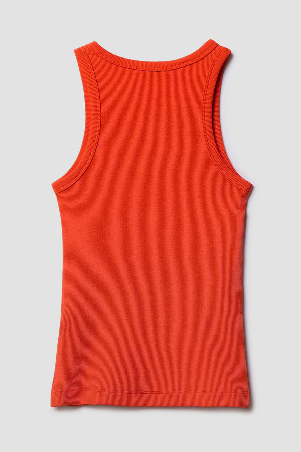 Dos Débardeur Femme Top Marcel orange en coton extensible côtelé
