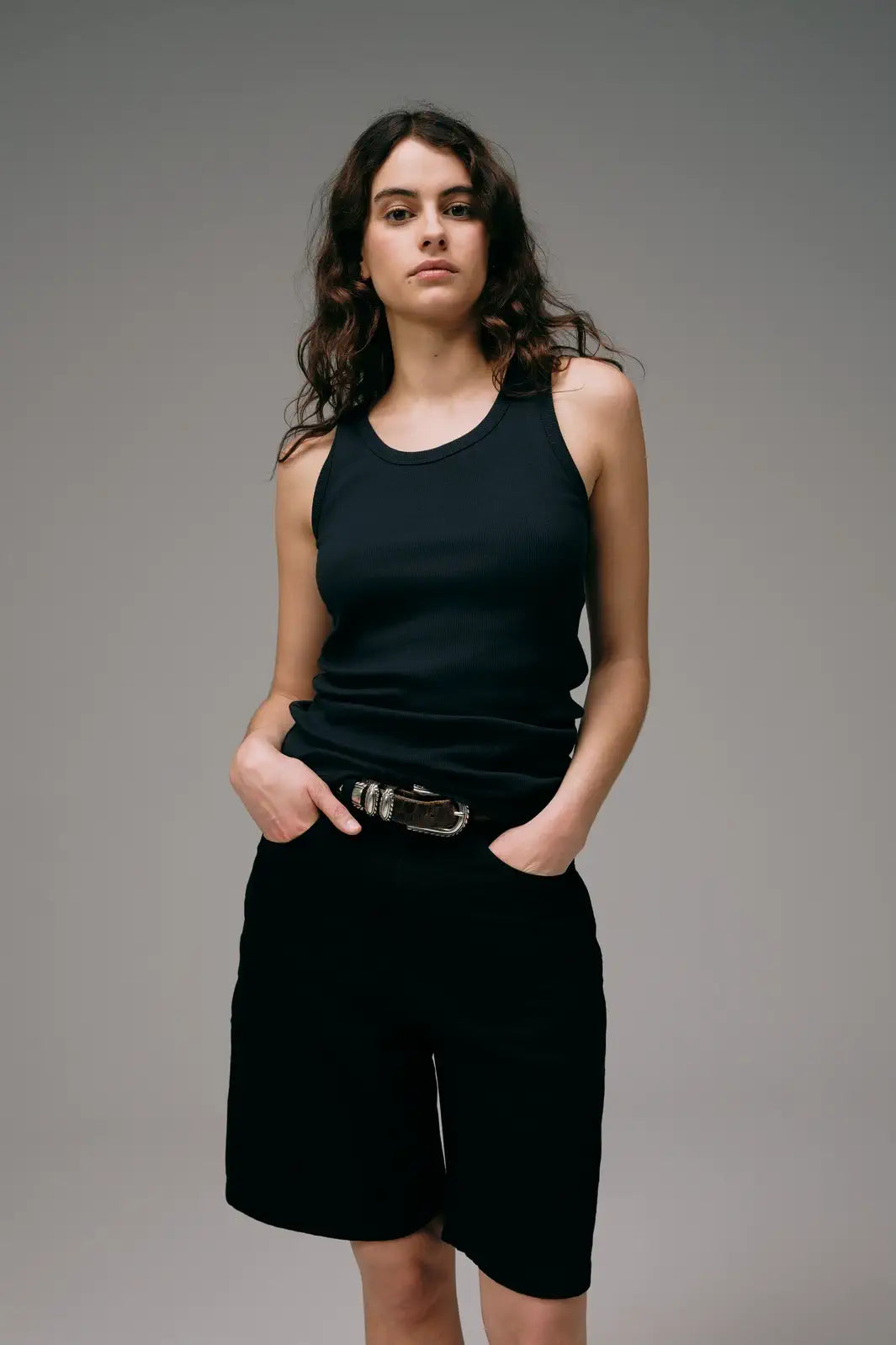 Débardeur Femme Marcel Signature - Noir Charbon