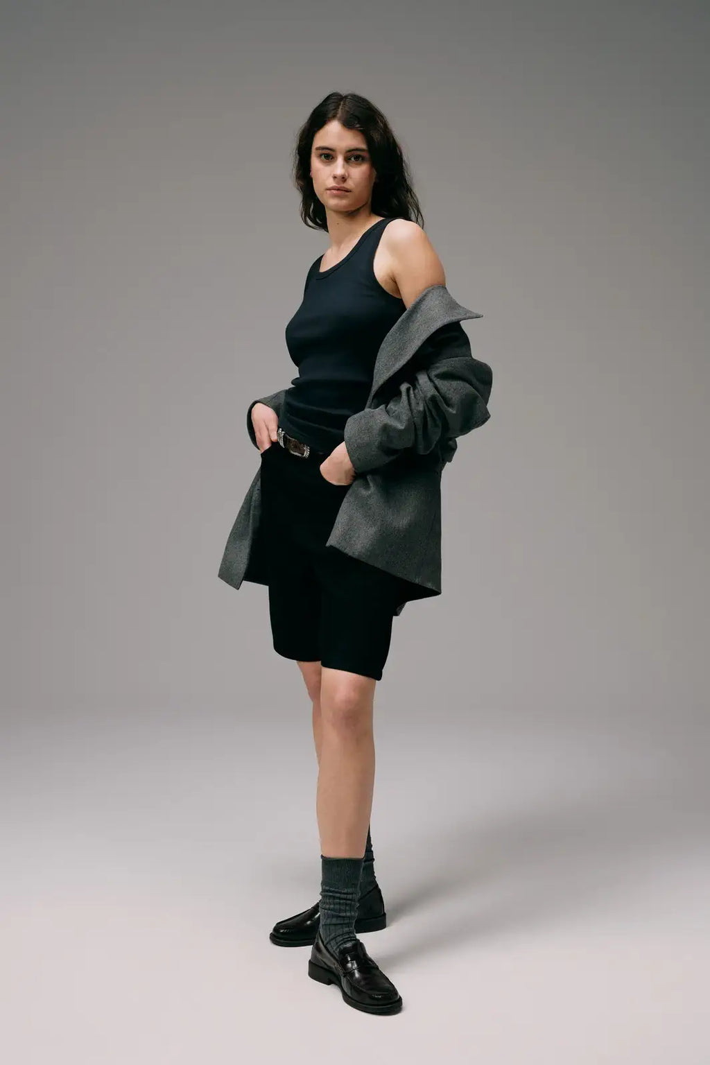 Débardeur Femme Marcel Signature - Noir Charbon