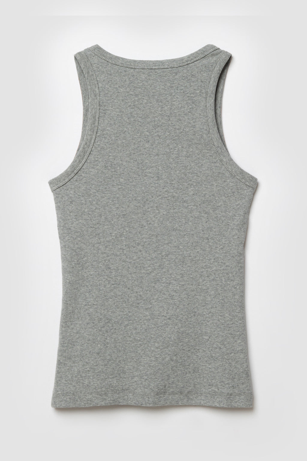 Dos Débardeur Femme Top Marcel gris en coton extensible côtelé
