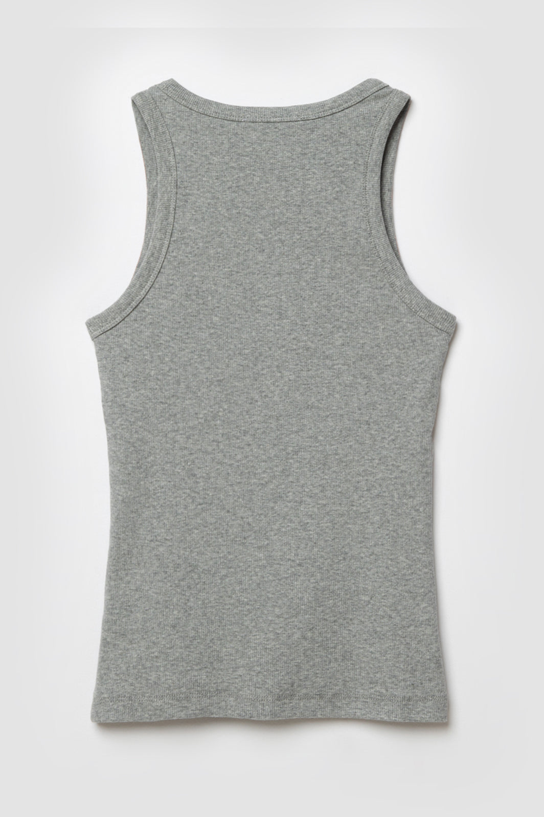 Dos Débardeur Femme Top Marcel gris en coton extensible côtelé