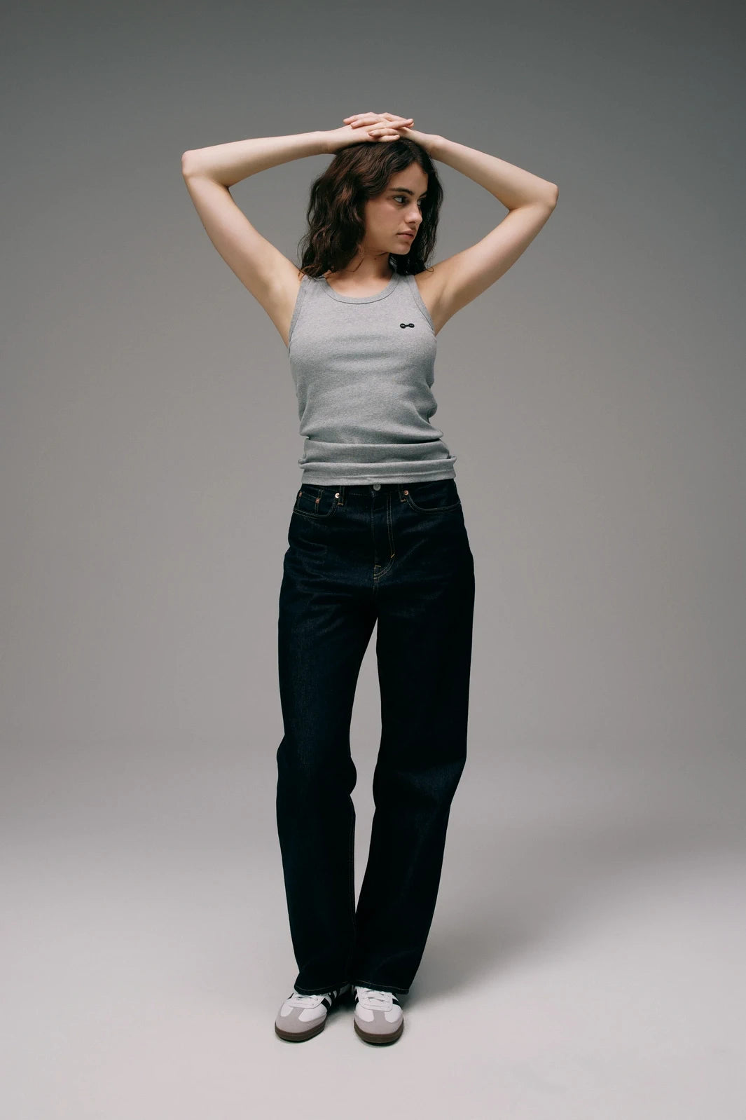 Débardeur Marcel Gris Femme avec Logo