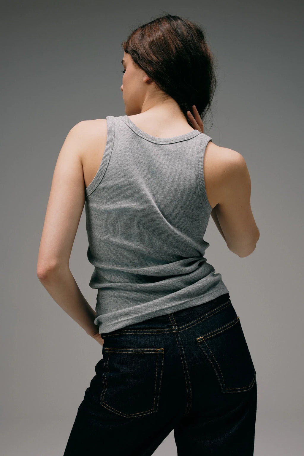 Dos Débardeur Marcel Gris Femme