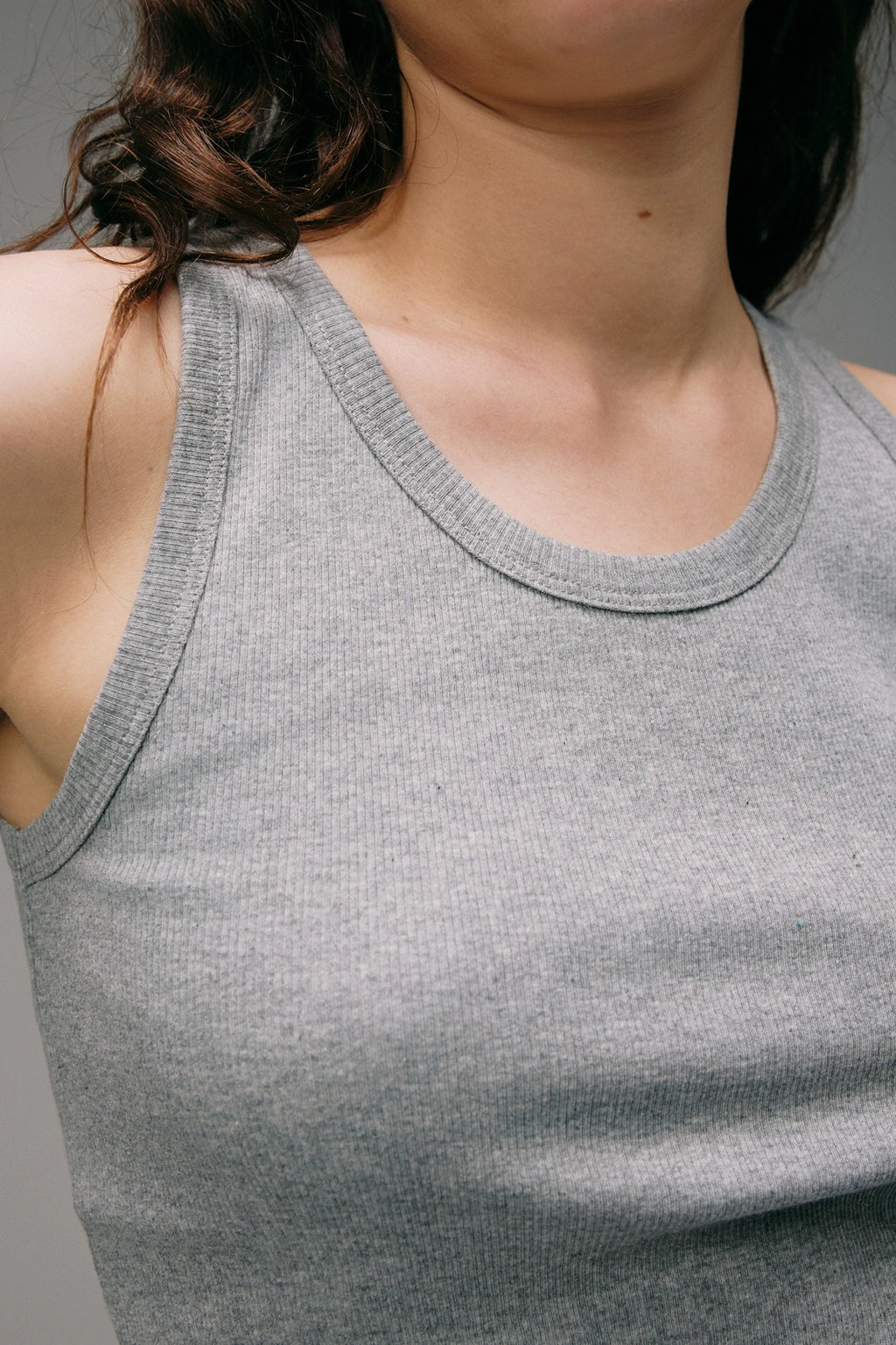Débardeur Marcel Gris Femme en coton