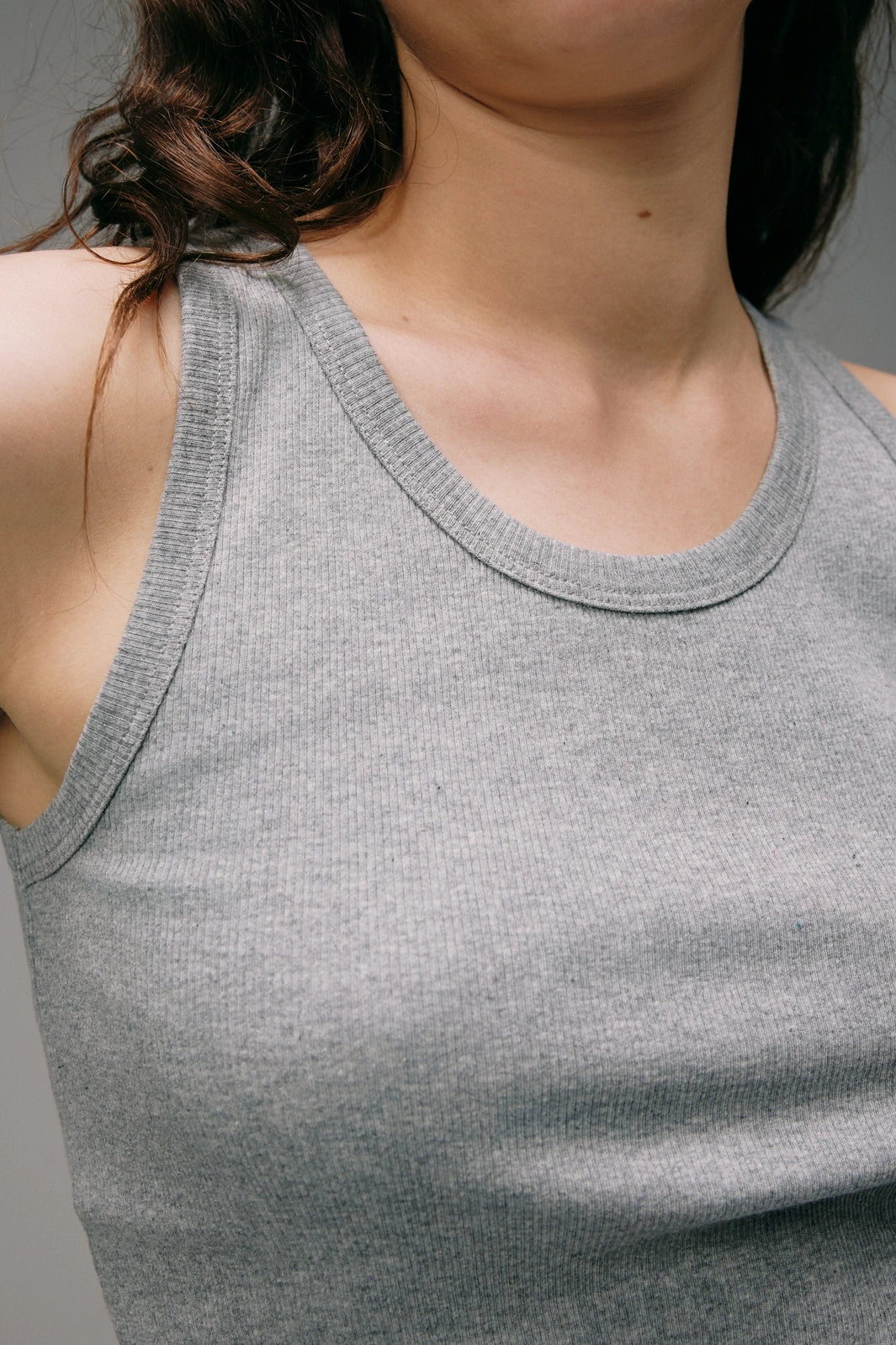 Débardeur Marcel Gris Femme en coton