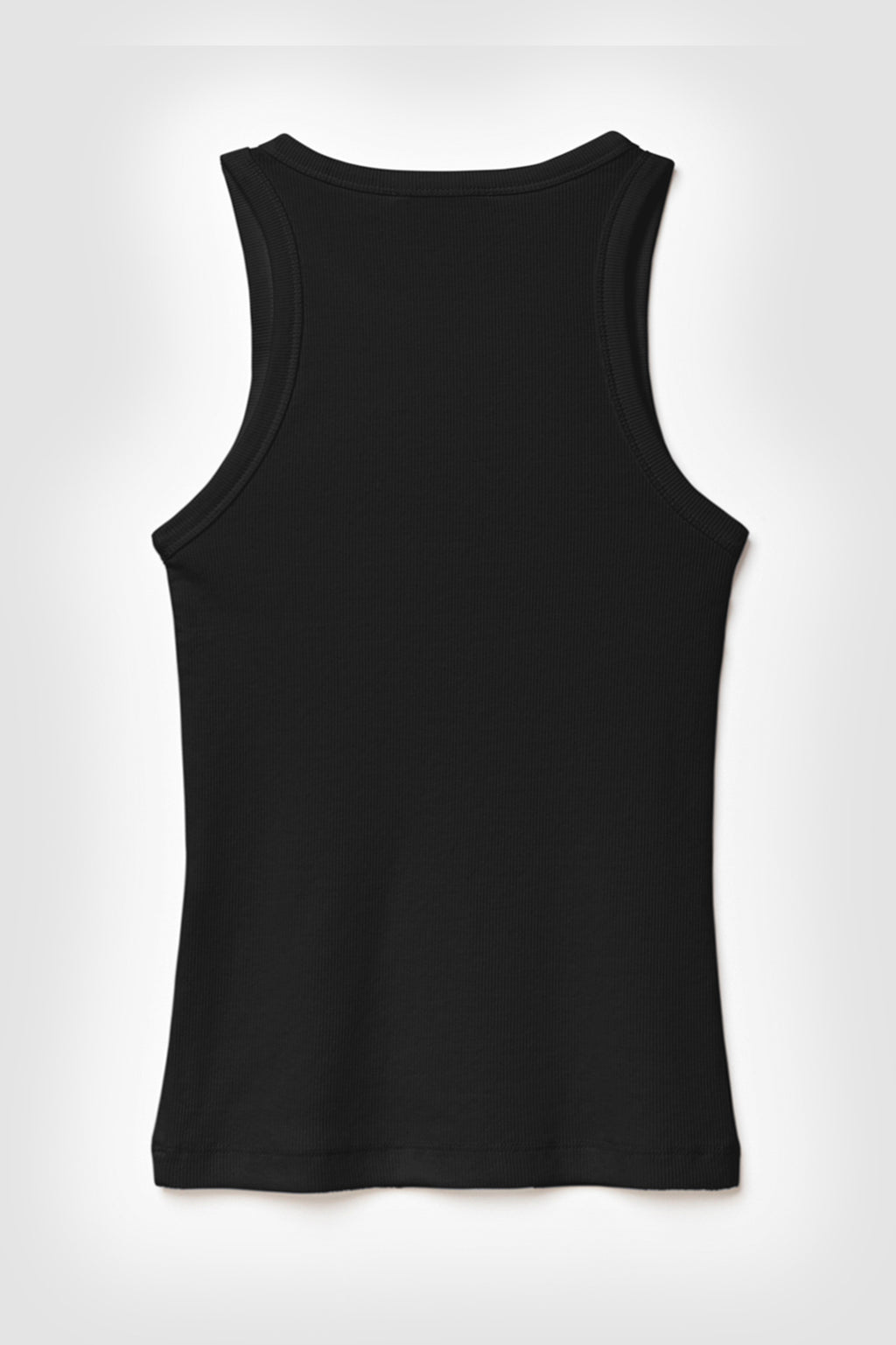 Dos Débardeur Femme Top Marcel noir en coton extensible côtelé