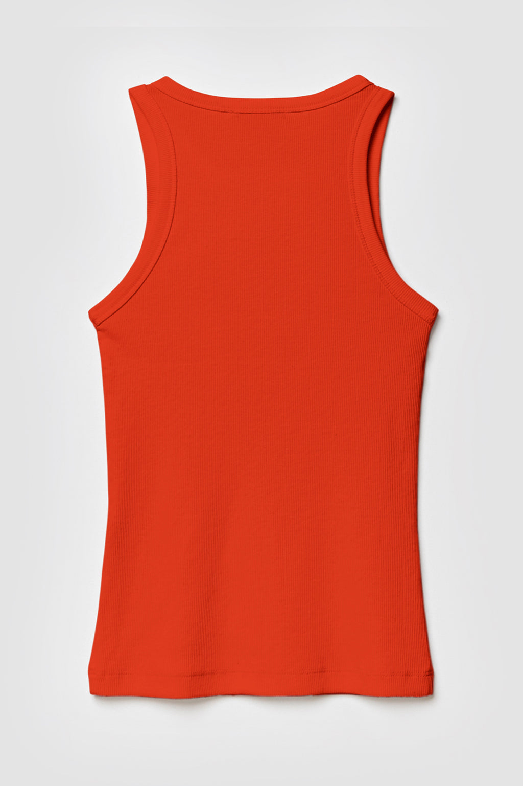 Dos Débardeur Femme Top Marcel orange en coton extensible côtelé