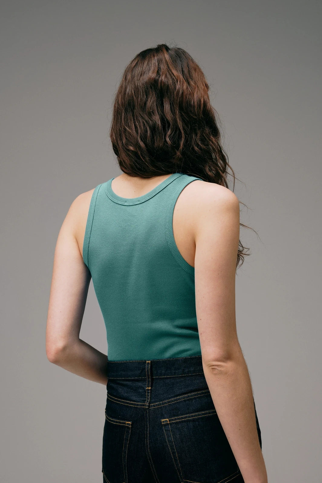 Dos Débardeur Marcel Vert Lagon Femme