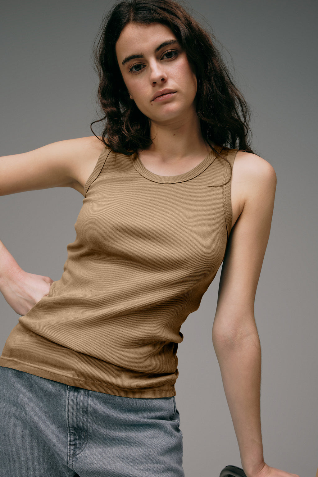 Débardeur Marcel femme made in France beige Kraft