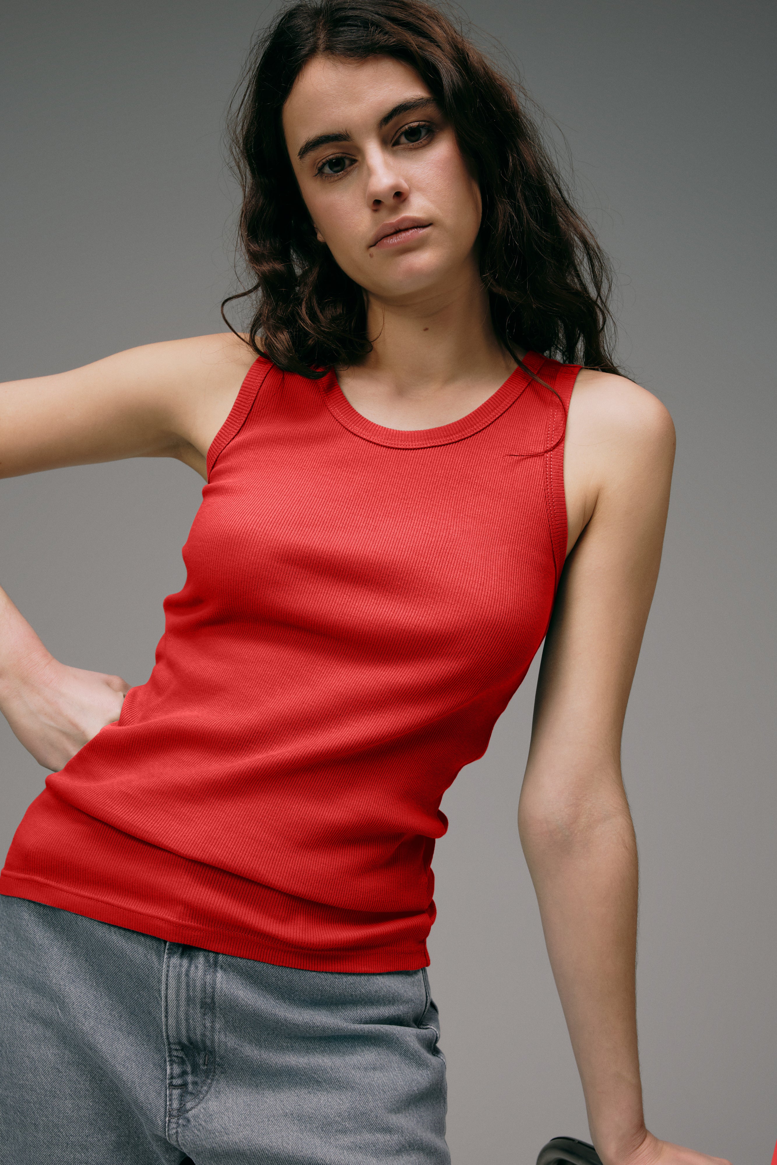 Débardeur Marcel femme Made in France orange