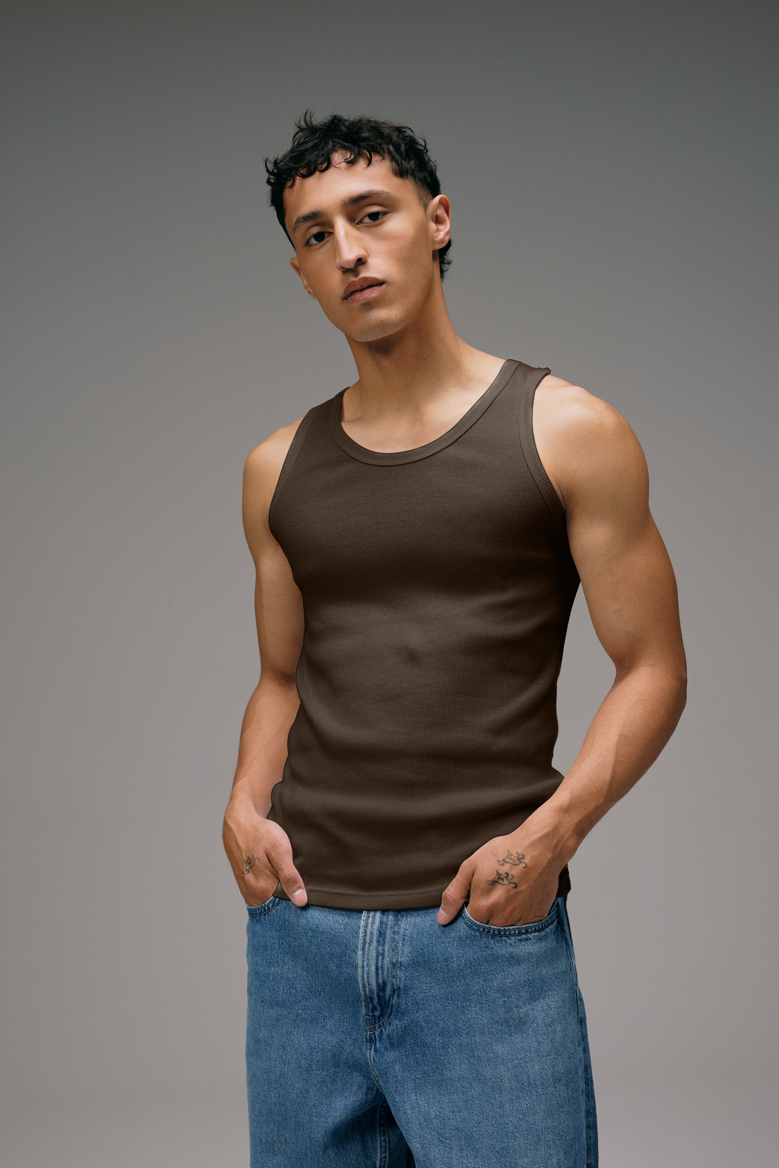 Débardeur Homme Marron Made in France