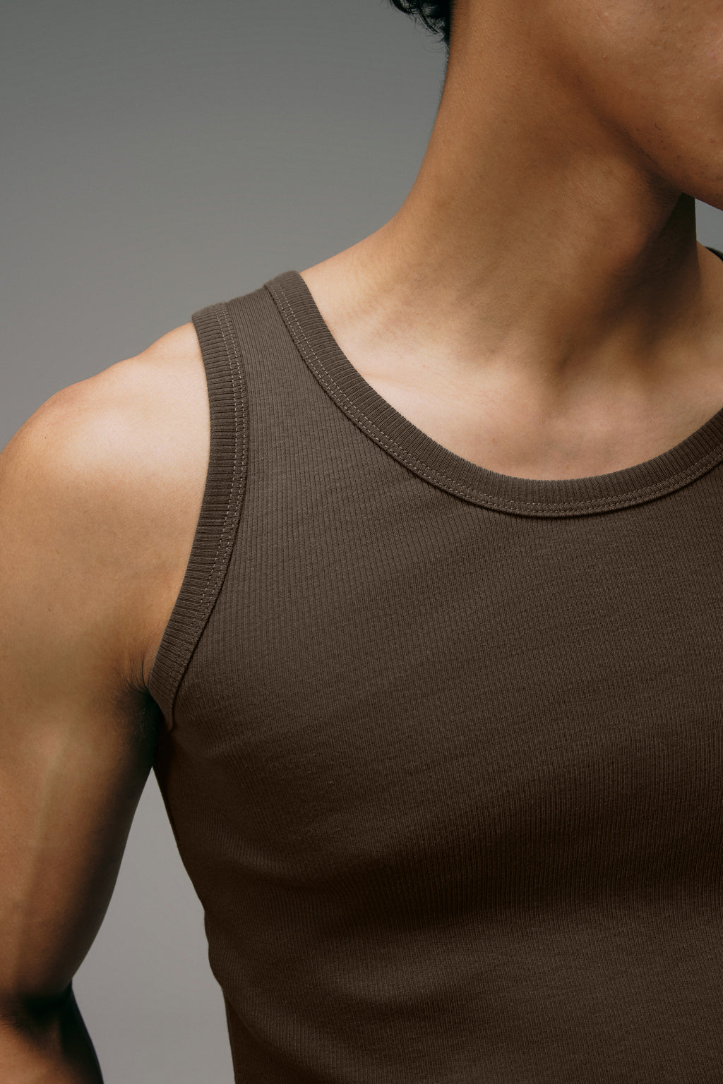 Débardeur Homme Marron en coton Cotelé