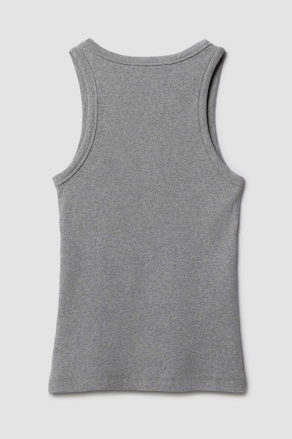 Dos Débardeur Femme Top Marcel gris en coton extensible côtelé