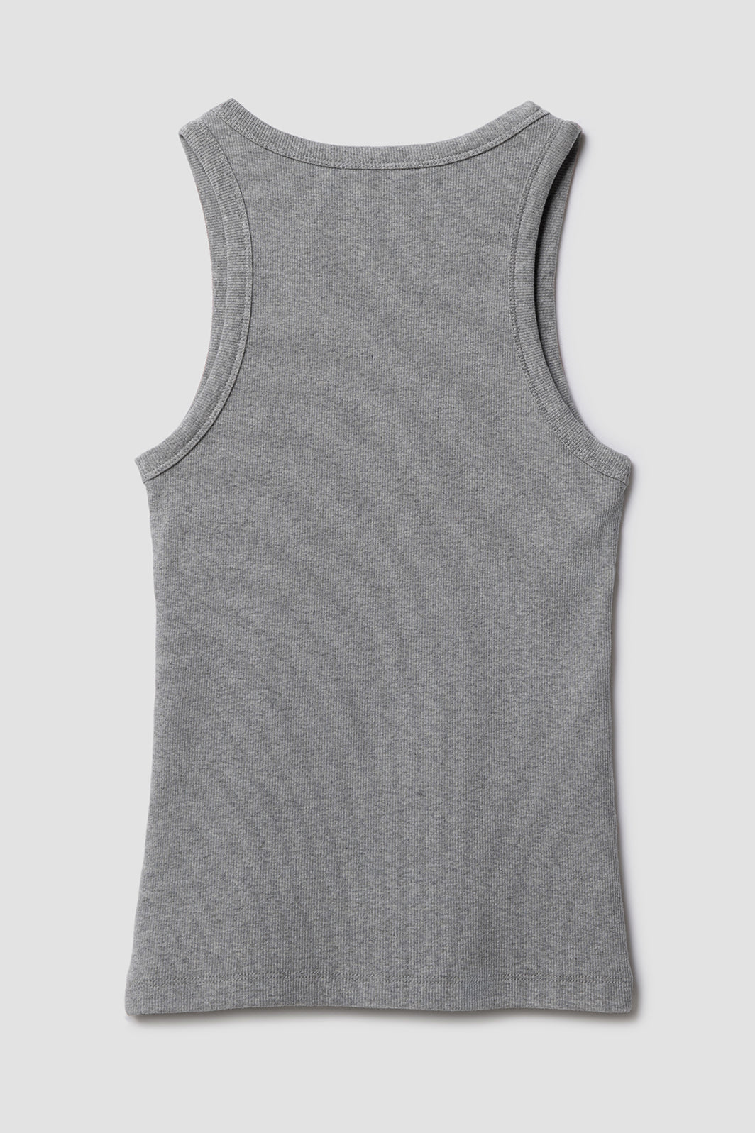 Dos Débardeur Femme Top Marcel gris en coton extensible côtelé