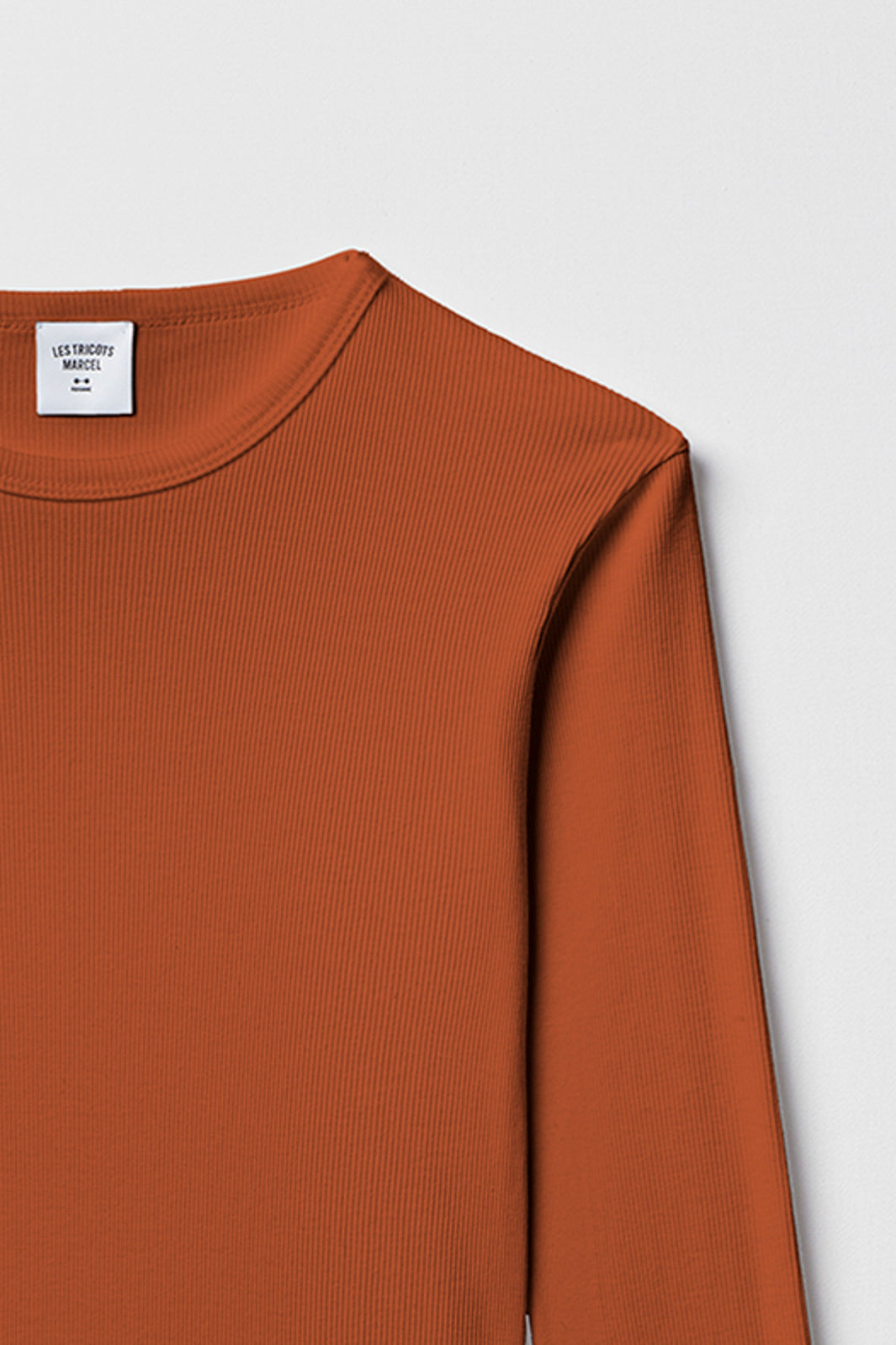 Maillot de corps Cognac manches longues en coton côtelé fabriqué en france