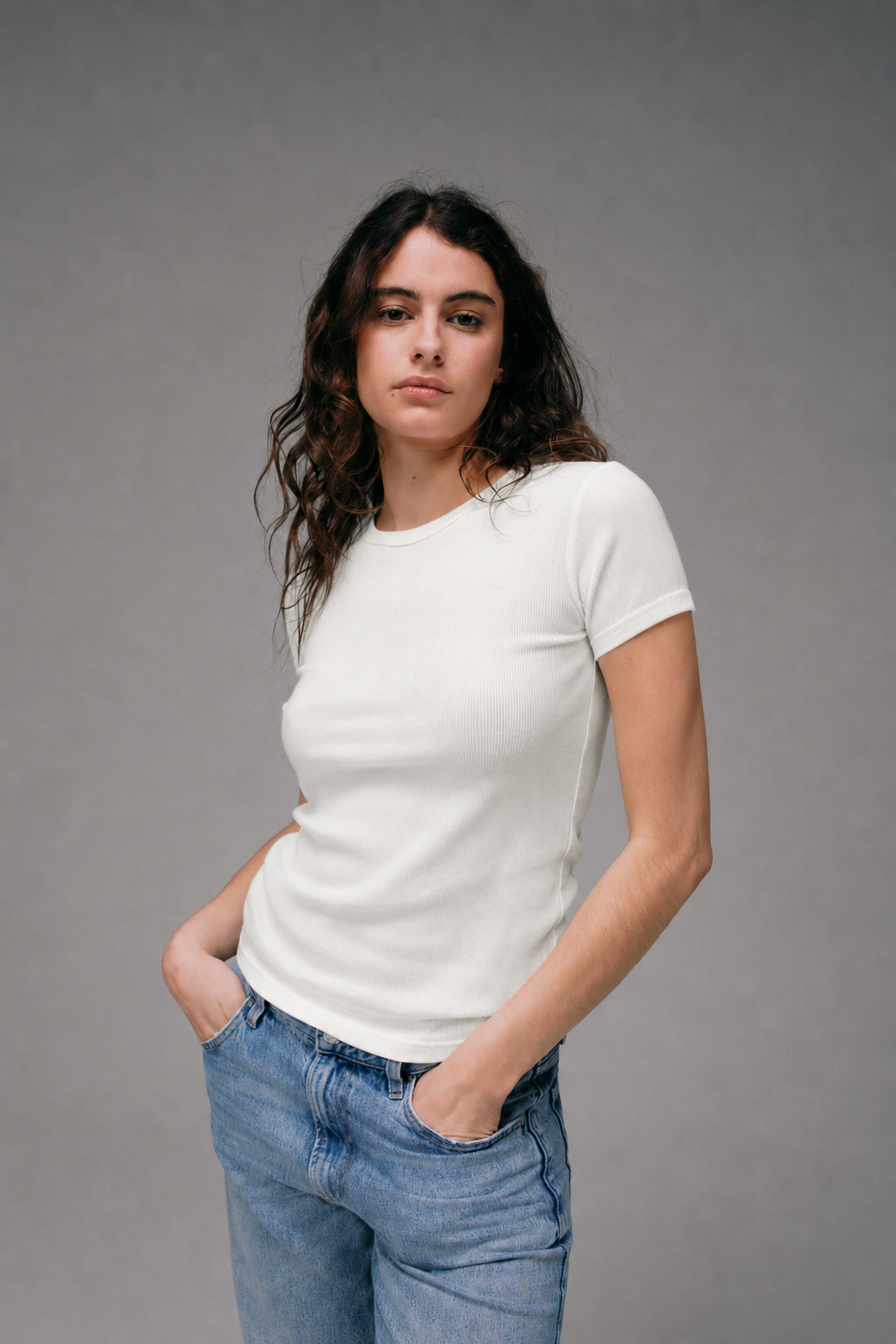 Maillot de Corps Femme Ecru en coton pima made in france