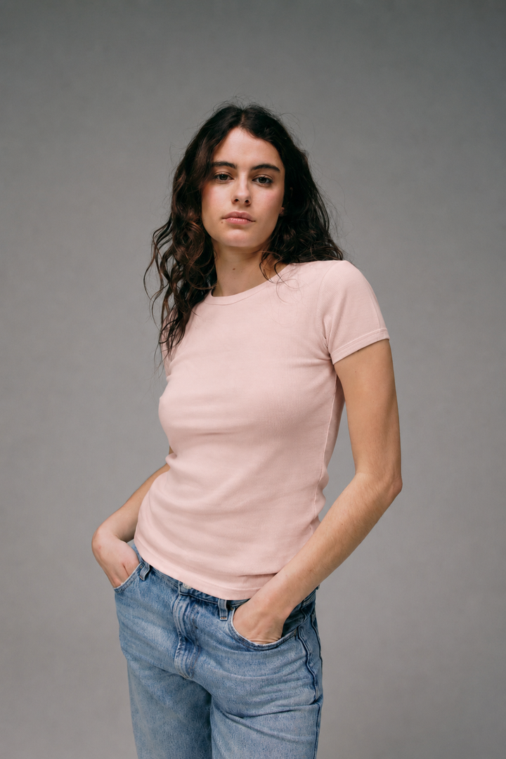 Maillot de Corps Femme Rose en coton pima made in france