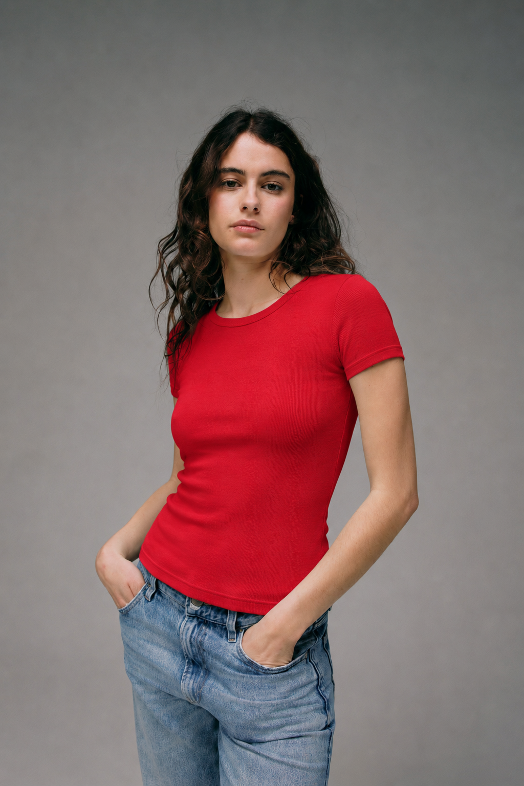 Maillot de Corps Femme Rouge en coton pima made in france