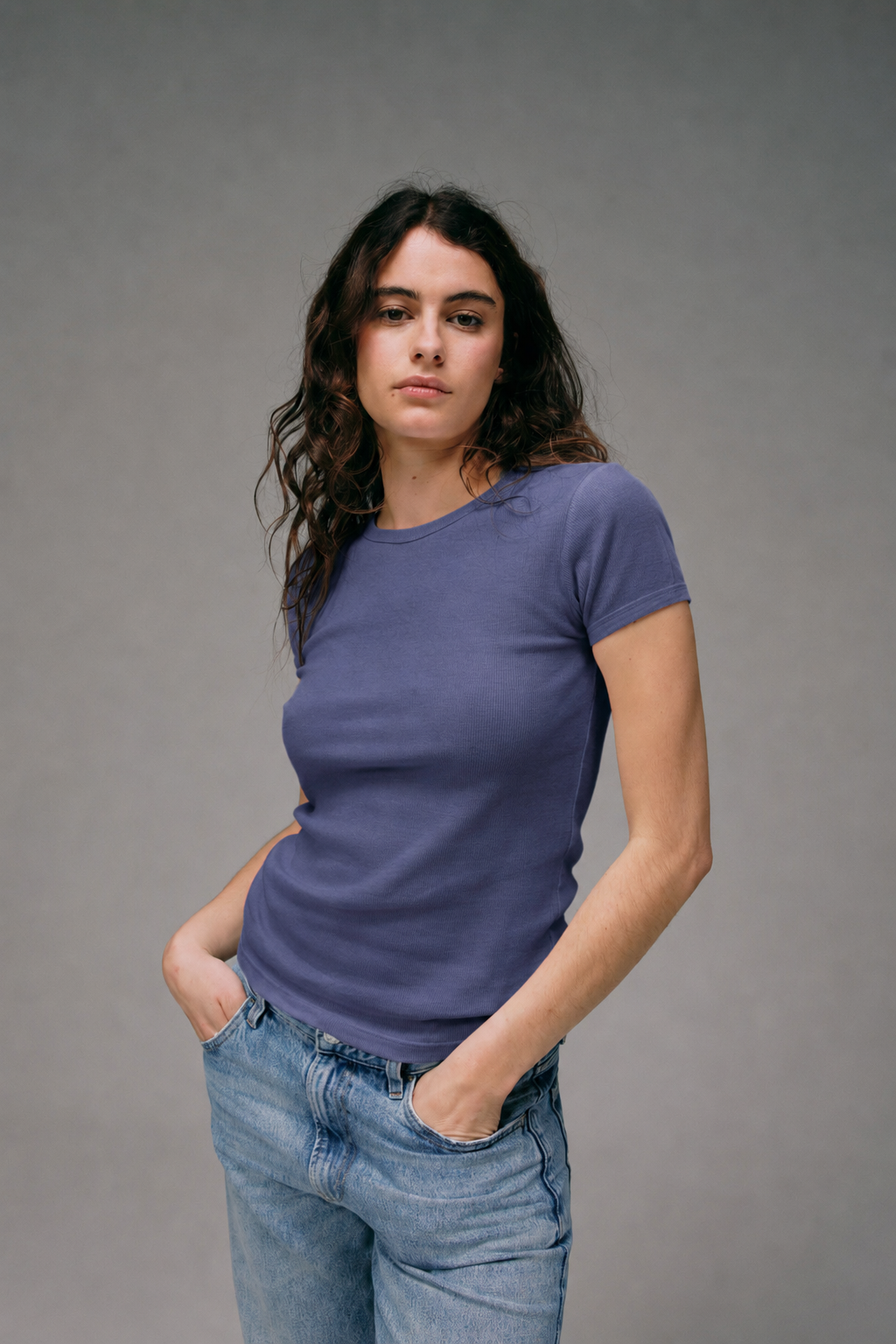 Maillot de Corps Femme Violet en coton pima made in france