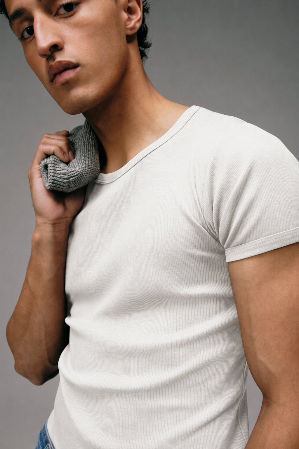 Maillot de Corps Homme Ecru en coton pima made in france