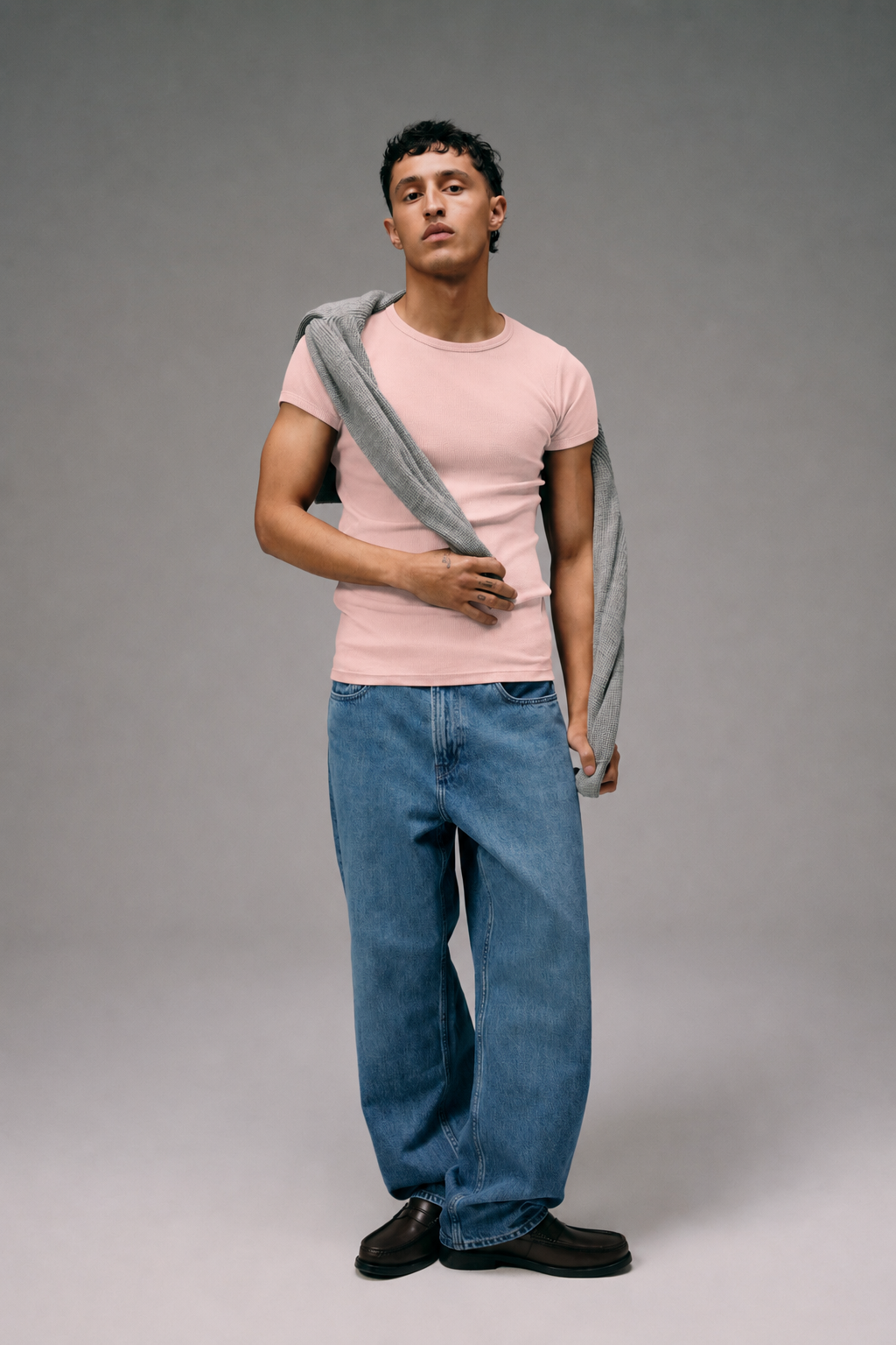 Maillot de Corps Homme Rose en coton pima